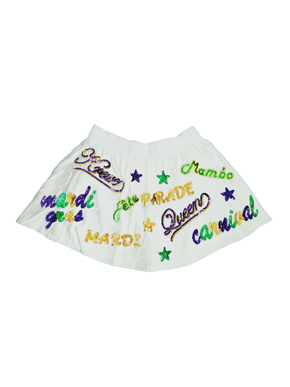 NWT! Mardi Gras Explosion Embellished Skirt/ Skort - FUN Sequin Accents Sz S/M